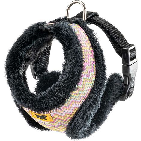 Ferplast NIKITA FUR Harnais en tissu respirant pour chiens et chats. Fourrure écologique douce. Différentes tailles et couleurs.. Variante XS - Misure: A: 20 cm B: 26-38 cm 15 mm - Coloris assortis