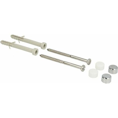 Fixation WC avec longue tige 8,0 x 80 mm, blanc/ chromé