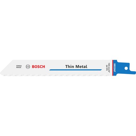 Bosch Reciprocating Saw Blade Thin Metal S922AF Blade, 0.9 x 19 x 150 mm, 25 pcs 2608659243 (1/5)