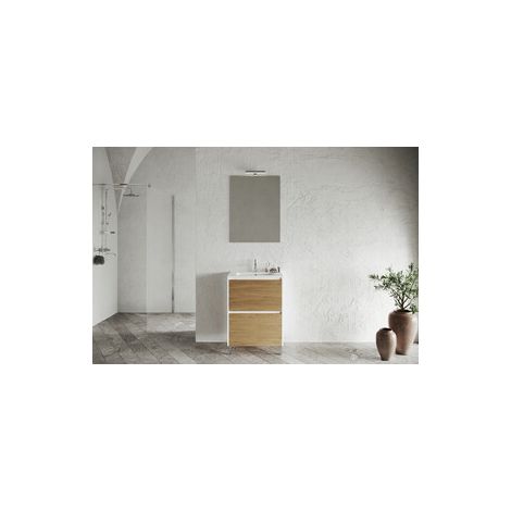 MOBILE BAGNO LISBONA 2C 60 BIANCO L./ROV.NATURALE