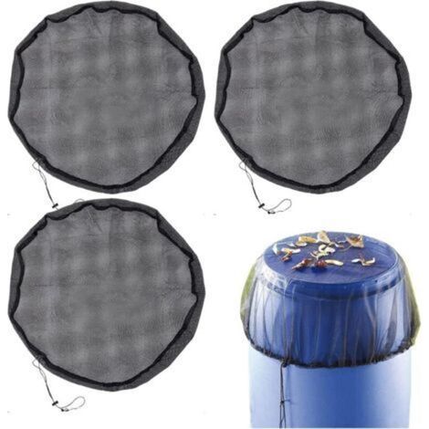 Funda de malla para cubo de agua de lluvia de 80 cm con cordón ajustable, ideal para recoger agua en cubos, funda antipolvo para cubo de agua de lluvia, adecuada para patios, porches, césped (1/4)