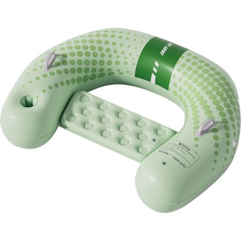 Chaise Longue Flottante Piscine 93x100 cm - Bouée Gonflable Extérieur Menthe avec Porte-Gobelet, Matelas Aquatique Détente pour Adulte et Enfant, Accessoire Été Rafraîchissant