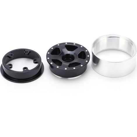 4 jantes Beadlock en alliage d'aluminium pour voiture RC Axial SCX24 90081 1/24 (accessoires noirs) (1/5)