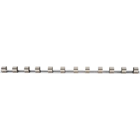 riel porta dados bgs 3460 metal 560 cm 12 clips