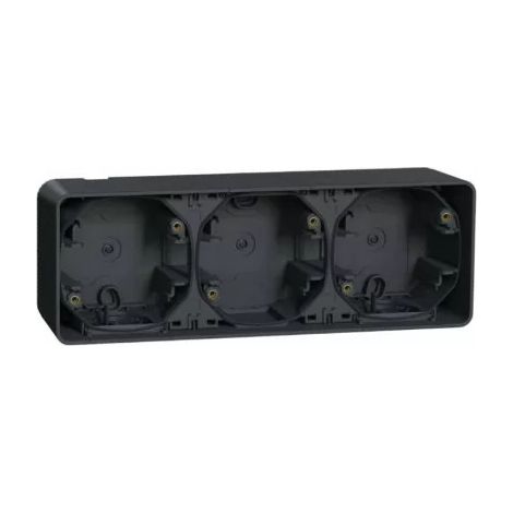 Schneider MUR37713 3 gang Horizontal IP55 IK08 - Surface-mounted - Gris Anthracite - Mureva Styl