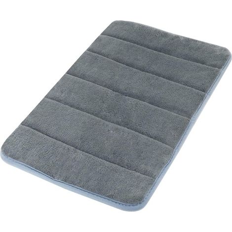 Tapis de Bain Antiderapant, Tapis de Salle de Bain Microfibre Absorption d'eau élevée Lavable, pour Salle de Bain, Cuisine, Chambre, Salon (40 X 60 cm, Gris, 1 Paquet) (1/5)