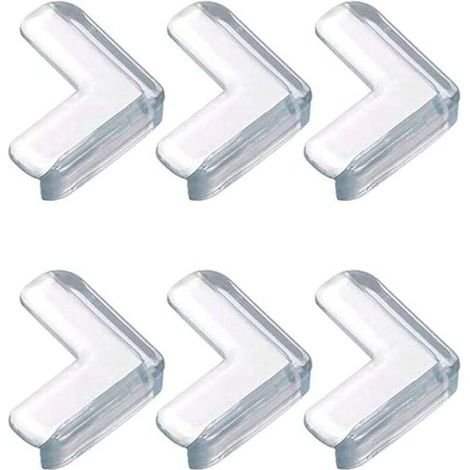 Protection Coin de Table Bébé, 6Pcs Protecteur d'angle de Meuble Transparent, Doux et Haute Résilience, Protège Le Bébé des Angles Vifs de la Table (L-Shape) (1/4)