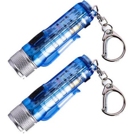 2Une mini lampe torche étanche avec un faisceau puissant et longue portée, de couleur bleue (1/5)