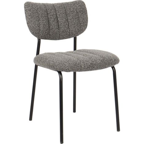 Set di 2 sedie NORAYA – Tessuto grigio scuro – Design compatto – Piedi in metallo – Eleganza contemporanea