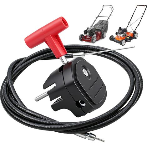 Câble d'accélérateur Universel 142 cm - Acier Gainé - Commande Réglable pour Tondeuse et Motoculteur - Jardinage Intensif - Noir (1/5)