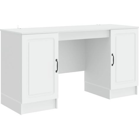 Desk with Shelf White 142.5 x 50 x 75 cm Engineered Wood vidaXL