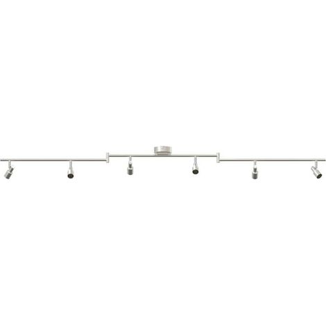 Spot de plafond nickelé, 176,5 x 9,5 x 14 cm, acier. (1/5)
