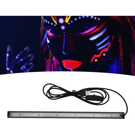 Bande lumineuse LED USB 5V avec UVA 385-400nm, bande lumineuse LED noire et violette pour bars, fêtes, tableaux artistiques et chambres à coucher. (1/5)