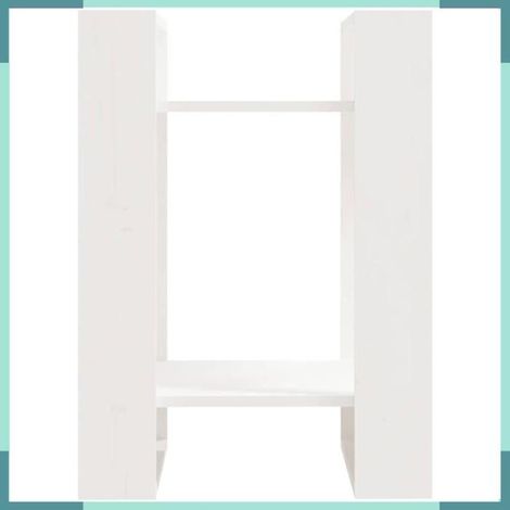 813855 Bibliothèque/Séparateur de pièce Blanc 41x35x57 cm Pin massif (1/5)