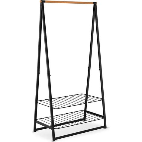 Kleiderständer brabantia modernes Modell schwarz Stahl Bambus