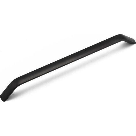 10 poignées pour meubles de cuisine (placards et tiroirs), armoires et meubles de chambre entraxe de 224 mm finition sablée noire. (1/5)