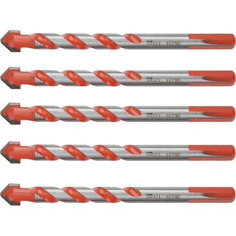 5-teiliges Set multifunktionaler Hartmetall-Dreieckschaftbohrer, elektrisches Bohrzubehör, 12 mm