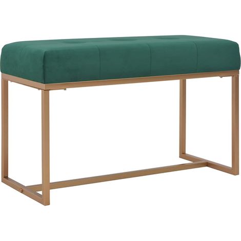 Banco 80 cm terciopelo verde vidaXL (1/4)