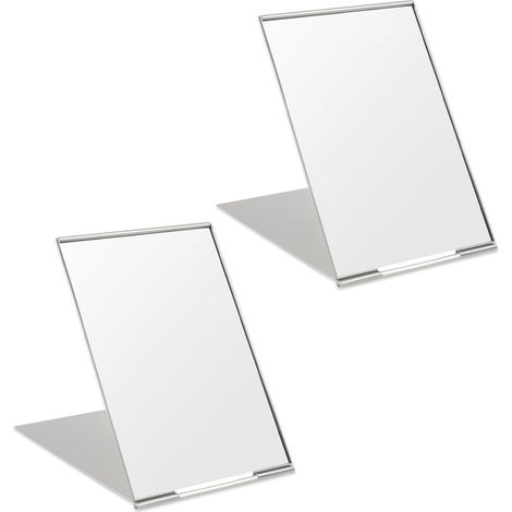 Miroirs de maquillage haute définition, lot de 2, 8,5 5 cm, pliables, miroirs de bureau portables, miroirs de voyage.
