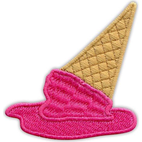 Patchion „Geschmolzenes Eis“ – Aufbügel-/Heißsiegel-Rückseite – Gestickter Aufnäher/Abzeichen/Emblem