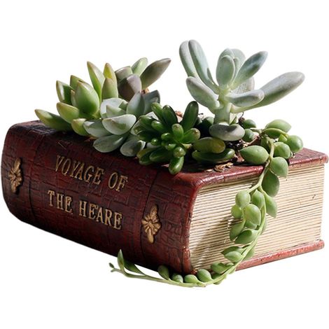 Pot Livre pour d'Intérieur Pot Fleurs Créatif Vintage Ouvrages Littéraires  Jardinière Livre pour d'Intérieur Jardinière Résine Paysage Jardin Pour Passionnés De Lecture Tables Repas Dortoirs (1/5)