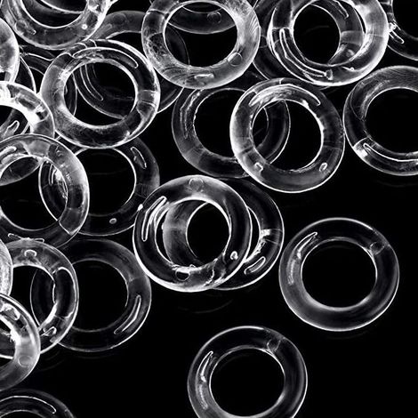 Lot de 100 Anneaux de Rideaux en Plastique pour Stores Romains (Transparent, 13 mm) (1/4)