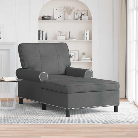 Lounge-Liege mit Kissen Dunkelgrau 91 x 157 x 91 cm Stoff