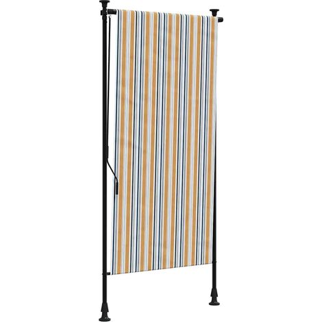 vidaXL Außenrollo Gelb und Weiß 120x270 cm Stoff und Stahl