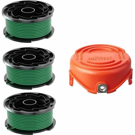 Bobine de fil pour débroussailleuse Black and Decker, 2 mm, 6 m, bobines de rechange pour GH3000 LST540 LST540B pour GH3000R (4 bobines + 1 capuchons) (1/5)