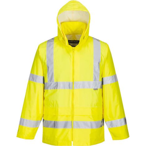 Chubasquero de alta visibilidad impermeable poliéster y PVC con capucha H440 XXS Amarillo