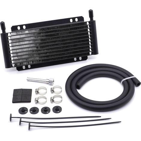 15 Rows - Height 140MM - Black，678, Universal Aluminum Alloy Transmission Oil Cooler Radiator Remote Transmission Oil Cooler/Auto Manual Radiator Converter (1/5)