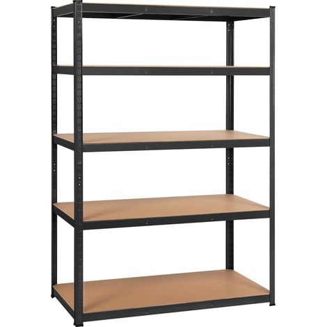 120 x 60 x 180 cm Étagères Capacité 875 kg Étagère séparable Noir (1/5)