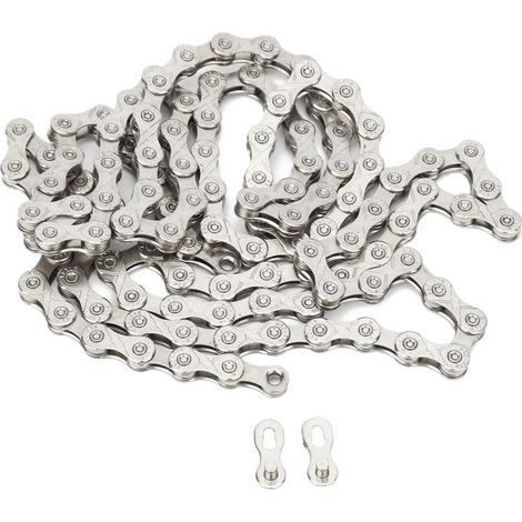 F10-Kette für Rennrad/Falt-Mountainbike, Stahl, 10-fach, verstellbar, Fahrradzubehör, silber (1/5)