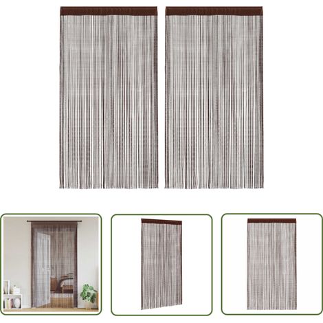 The Living Store Fadenvorhänge 2 Stk. 100 x 250 cm Braun - Fensterdeko - Vorhänge Braun - Fadenvorhänge - Wohnaccessoires - Gardinen Günstig (1/5)