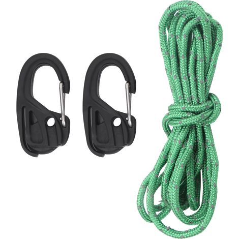 Set aus 2 Ratschen-Seilspannern mit Karabinerhaken zur Befestigung von Campingzelten (1/5)