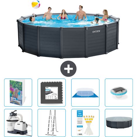 Intex Piscine Graphite Panel Ronde - 478x124 cm - 9-pièces  S608 (1/4)