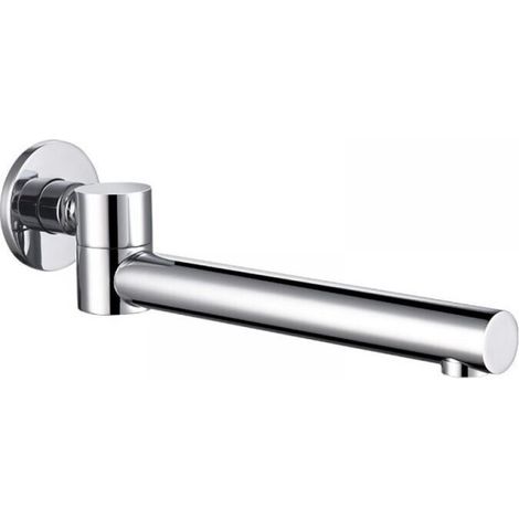 Bathtub spout, 180° rotatable, bathtub spout, brass, foldable, round nozzle, faucet, bathtub spout, wall-mounted, bathtub spout, faucet, G1/2, chrome