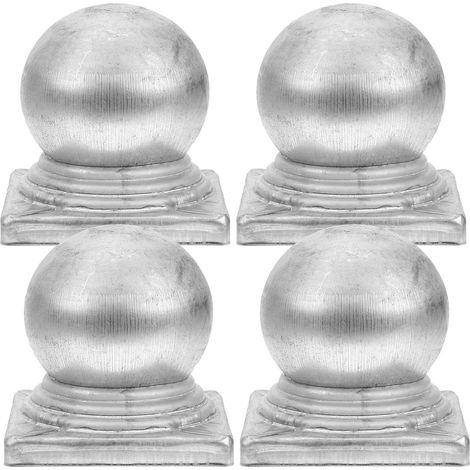 Runde Pfostenabdeckungen 4 Stück aus Metall für Zaun und