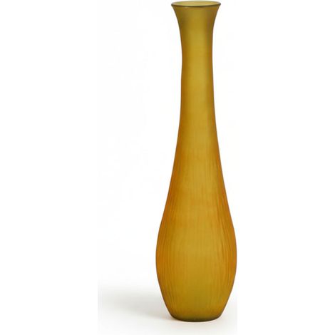 Vase en Verre Recyclé Issea Moutarde 25x25x99cm