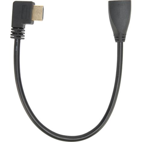 Câble d'extension HDMI avec coude vers le haut/vers le bas, HDMI Type-A mâle vers HDMI Type-A femelle, câble vidéo 3D 4K, répartiteur/commutateur HDTV, fiche plaquée or, 1 pied. (1/5)