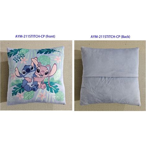 Coussin avec poche - Stitch et Angel – 35x35 cm