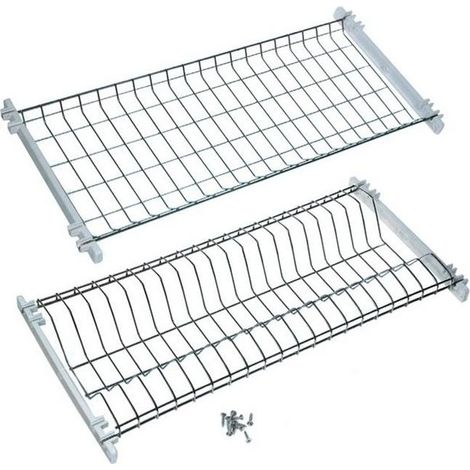 Scolapiatti Acciaio Inox 18-8 2 Piani per Pensili 56 cm