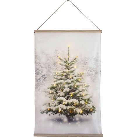 Toile Murale Déco LED "Noël" 75x112cm Multicolore (1/5)