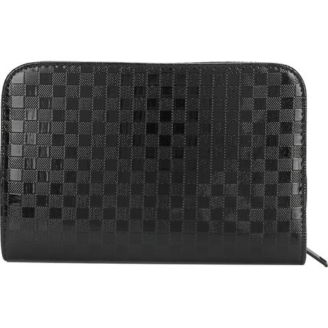 Trousse en cuir PU pour ciseaux de coiffure, pinces à cheveux imperméables, peigne et étui de rangement pour outils de coiffure (1/5)