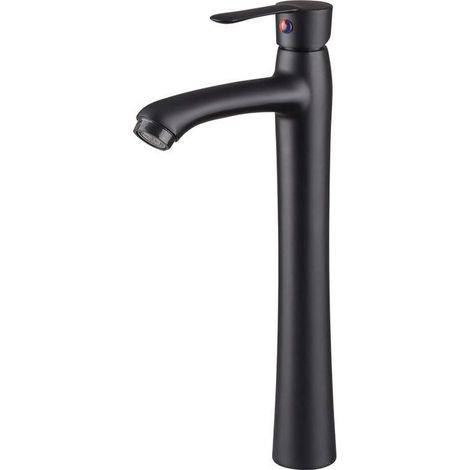 Robinet de lavabo à un trou et une manette, mitigeur froid unique pour salle de bain, finition chromée, hauteur standard, modèle compact. (1/2)