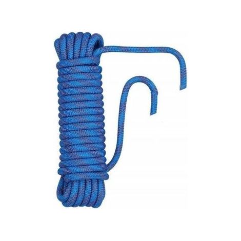 Cuerda de escalada de poliéster de 10 mm y 10 m, resistente al desgaste, con doble gancho. (1/5)