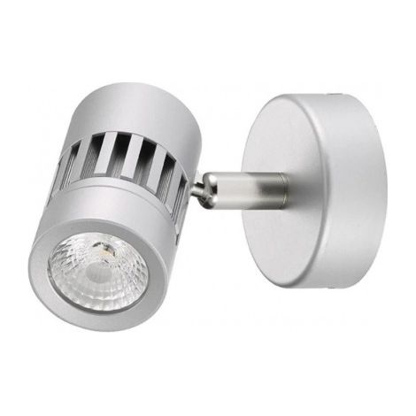 Projecteur LED 8W sur patère gris orientable Ø 55X120X95mm 3000K 590lm 230V dimmable 38° IP20 RAFALE TRAJECTOIRE 003750