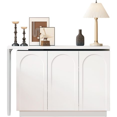 Bureau d’angle en L pivotant, bureau informatique, coiffeuse, blanc 110 cm