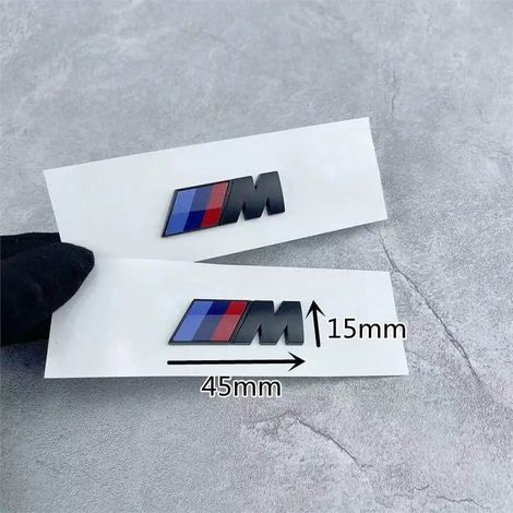 (45 mm, 2 pièces, noir mat) - Autocollant décoratif pour aile de voiture, nouvel emblème R, compatible avec BMW M, M3, M5, M6, X3, E90, F30, G20, E36, E34, X6, G20, E46, X3, X4, X5, X7. Accessoires (1/5)