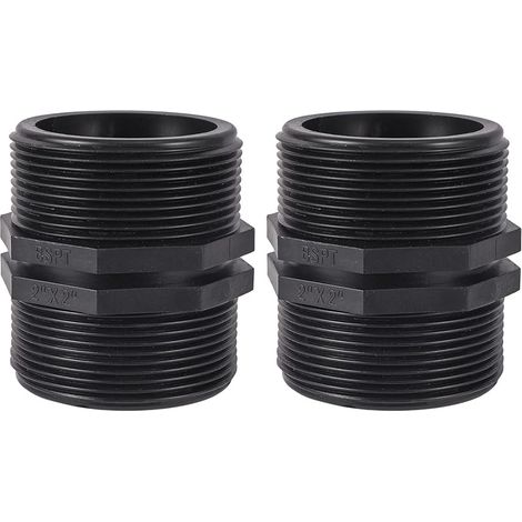 2 Pièces BSP Raccord de Tuyau 2" x 2" Filetage Extérieur Connecteurs de Tuyaux pour Systèmes d'irrigation de Jardin (1/4)